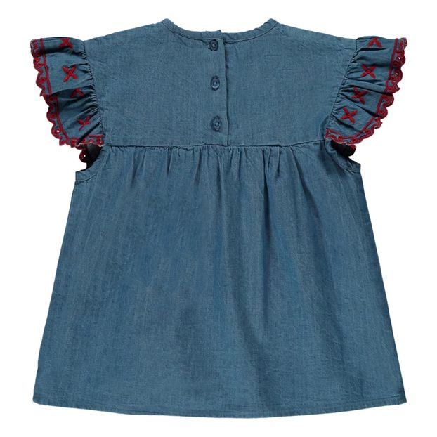Blouse Chambray Brodée Volants Victoire-product