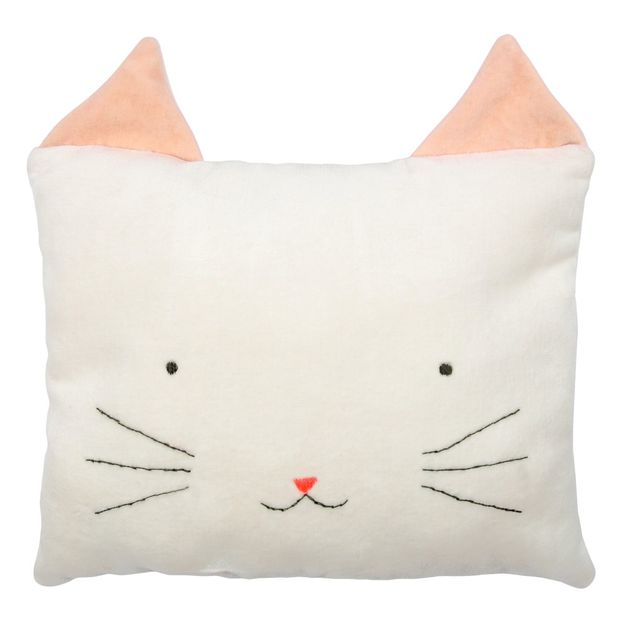 Coussin chat en velours éponge-product
