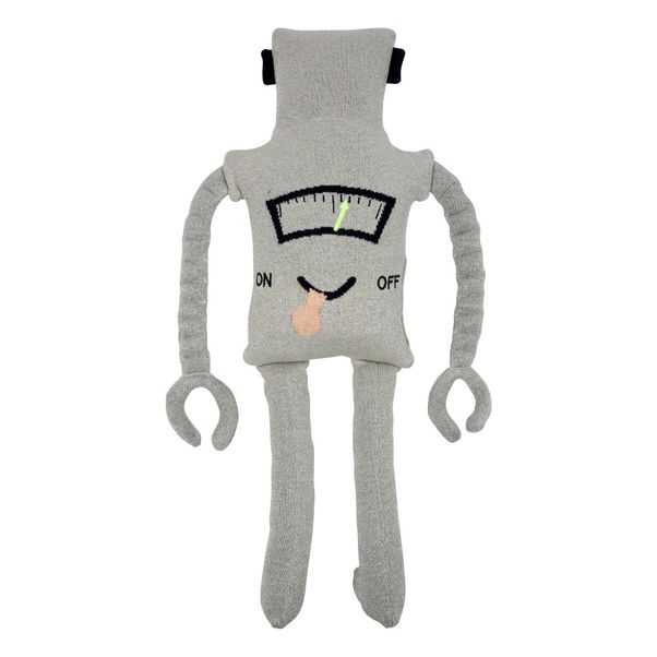 Coussin-doudou robot en coton bio-product