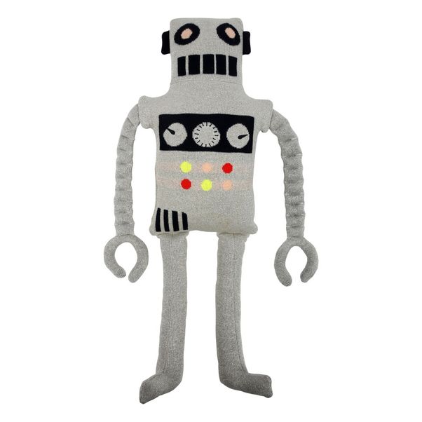 Coussin-doudou robot en coton bio-product