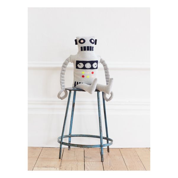 Coussin-doudou robot en coton bio-product