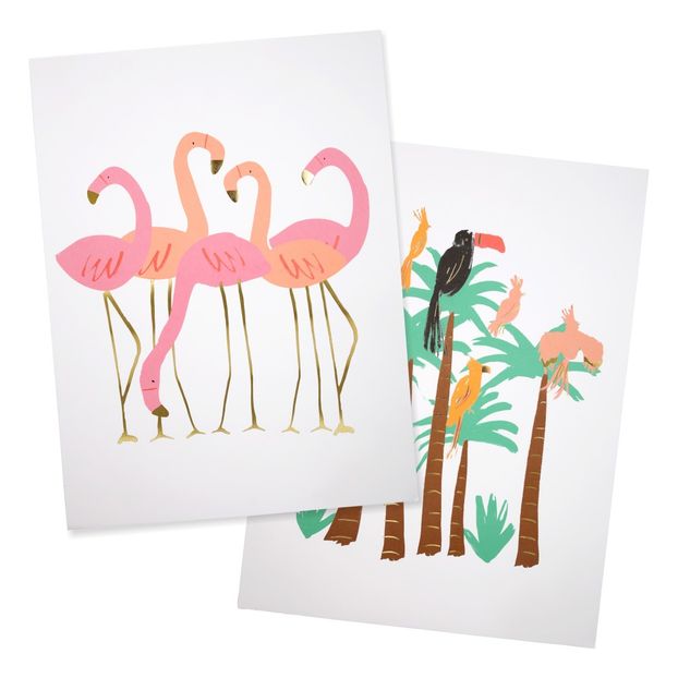 Toucans and Flamingoes Posters - Set of 2-product