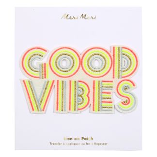 Meri Meri Aufnäher bestickt wärmeklebend Good Vibes-listing