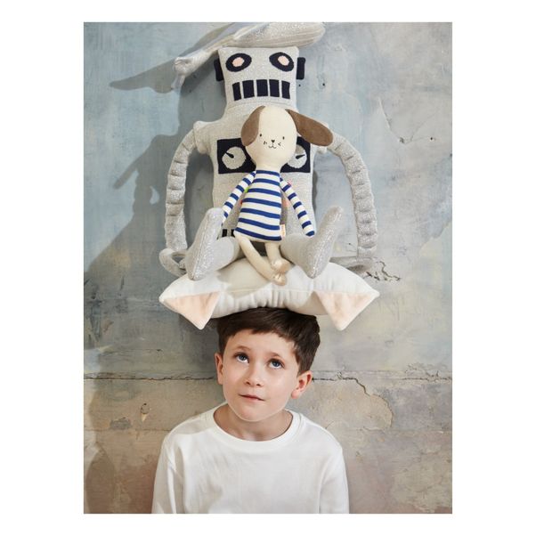 Coussin-doudou robot en coton bio-product
