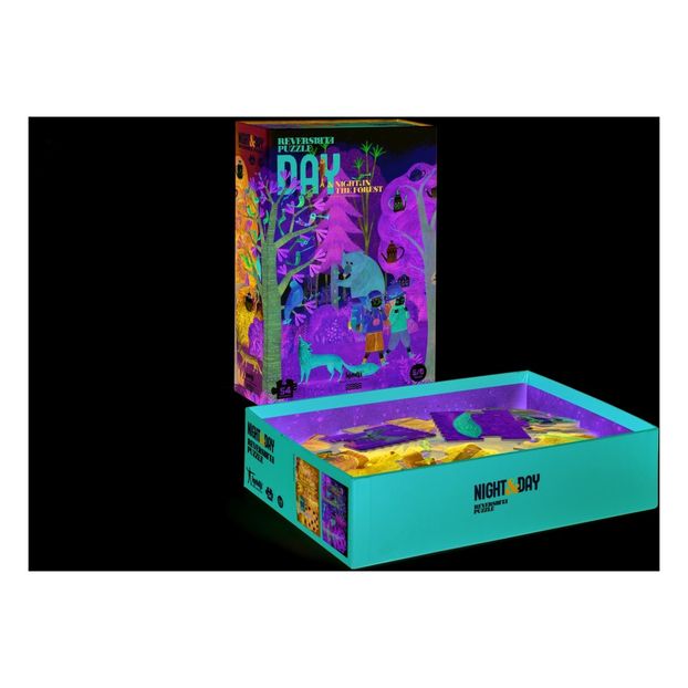 Night and Day in the Woods Double-Sided Puzzle-product