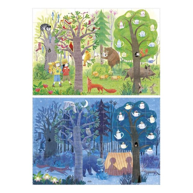 Night and Day in the Woods Double-Sided Puzzle-product