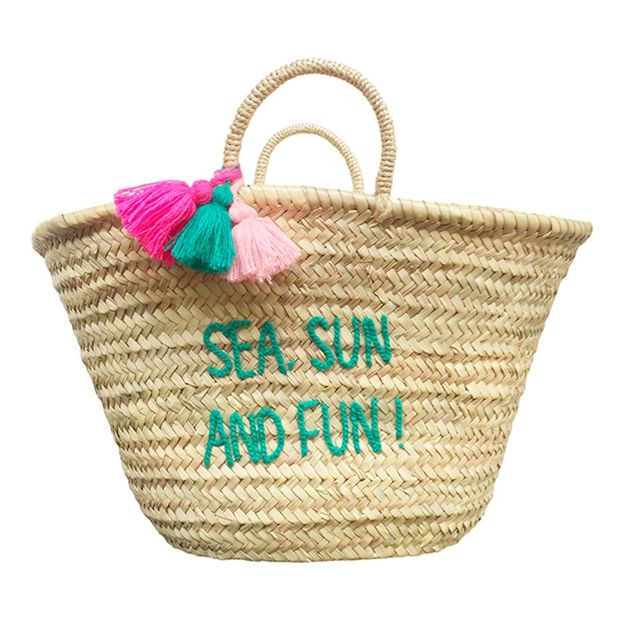 Sea, Sun and Fun Adult Embroidered Basket-product