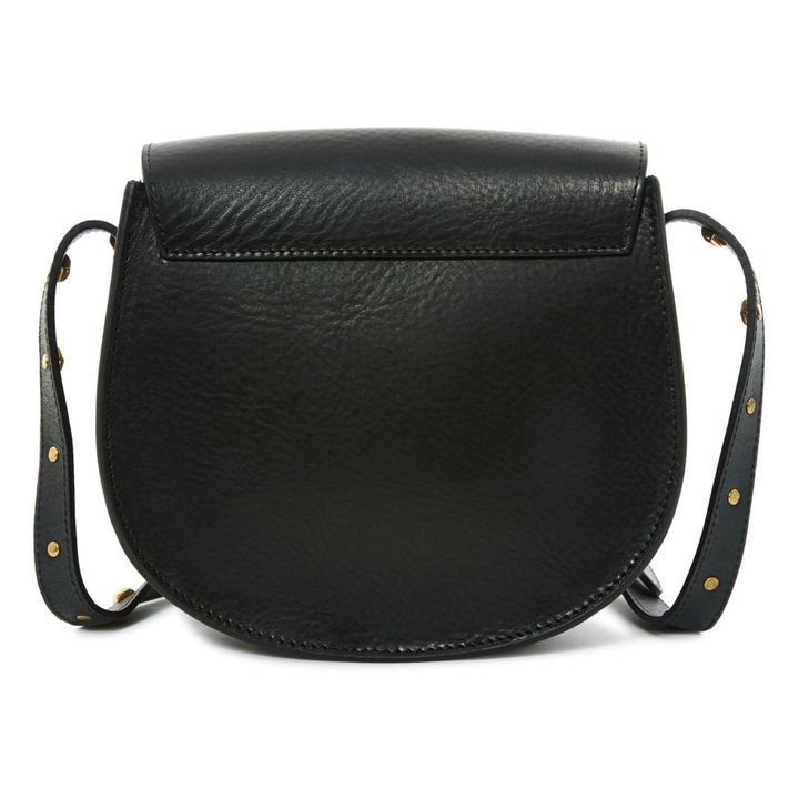 Le Mamour Clous Pyramide Leather Saddlebag Black- Product image n°10