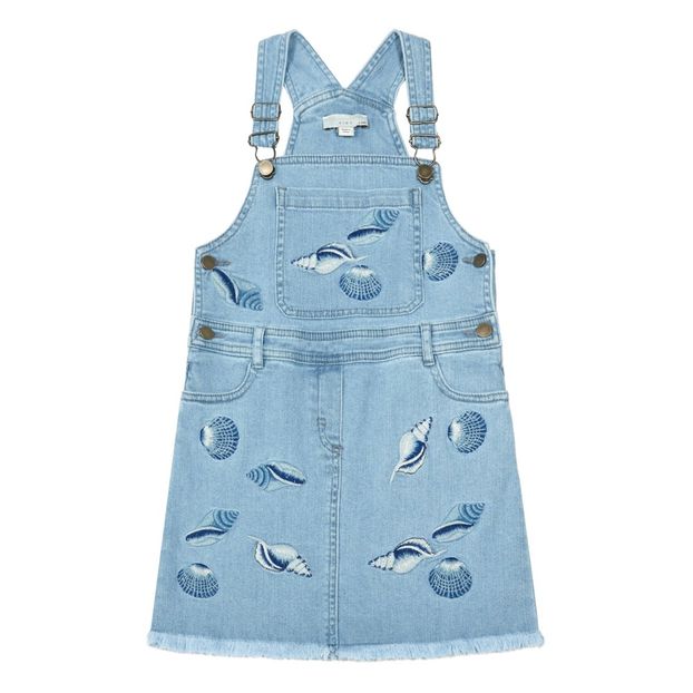 Sunflower Embroidered Shell Dungaree Dress-product