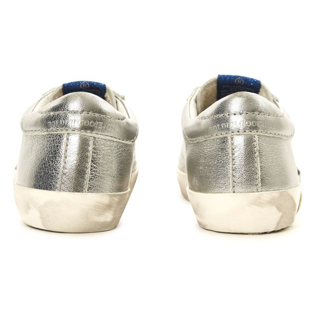 Superstar Glitter Metallic Blue Toe Leather Low Top Trainers-product