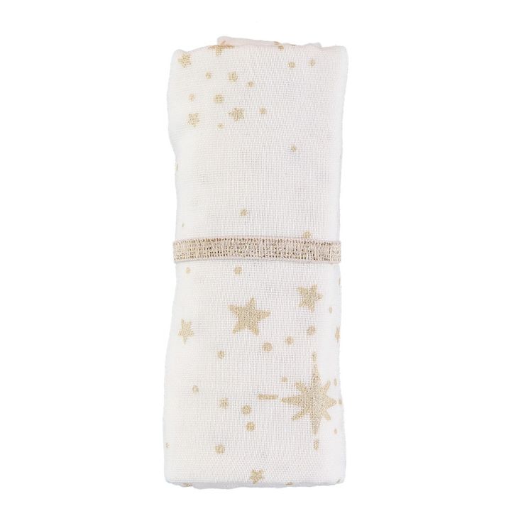 Butterfly Stella Double Cotton Gauze Swaddle 100x120cm | White- Product image n°0