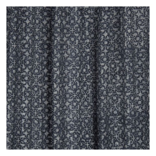 Marge Block Print Blue Flowers Curtain 110x260cm -product