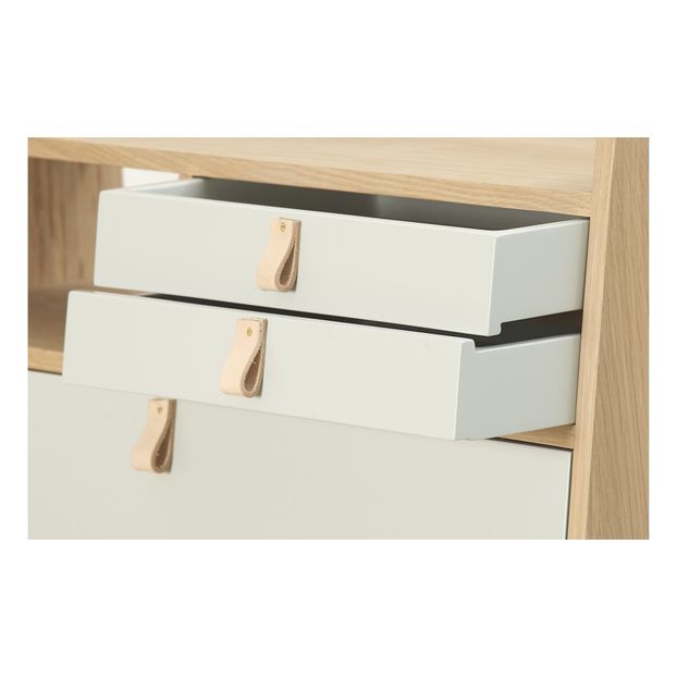 Gaston Wall Mounted Oak Desk - 80cm Florence Watine - Petrol Blue and Light Grey-product