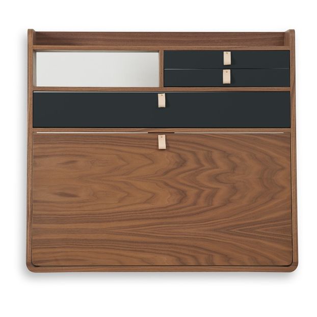 Bureau mural Gaston en noyer 80 cm, Florence Watine - Gris ardoise-product