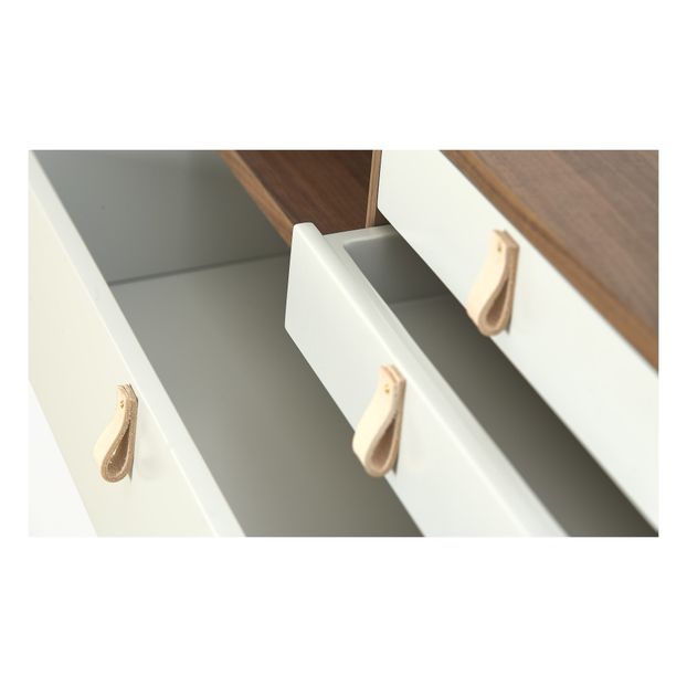Bureau mural Gaston en noyer 80 cm, Florence Watine - Gris ardoise et gris clair-product