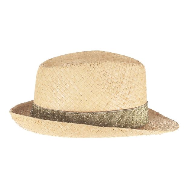 Sombrero de paja lúrex dorado-product