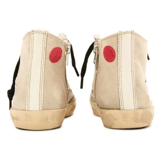 Glitter Toe Lace-Up and Zip Canvas Francy High Top Trainers-product