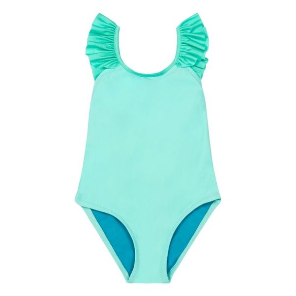 Maillot de Bain 1 Pièce Uni Volants Irisés-product