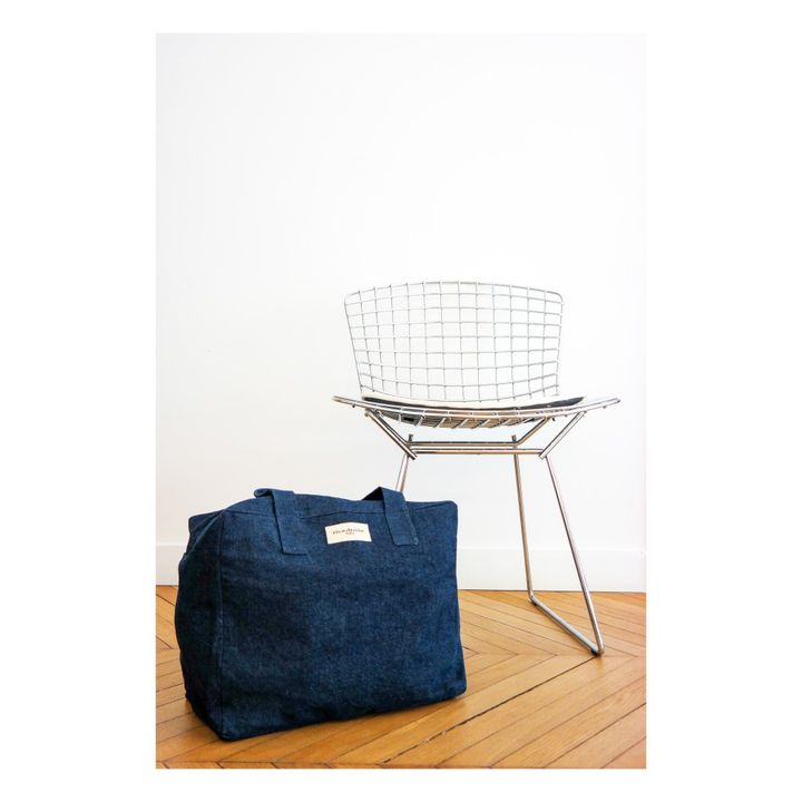 Sac Célestin version maternité en denim upcyclé | Denim brut- Image produit n°1