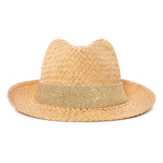 Sombrero de paja lúrex dorado-product