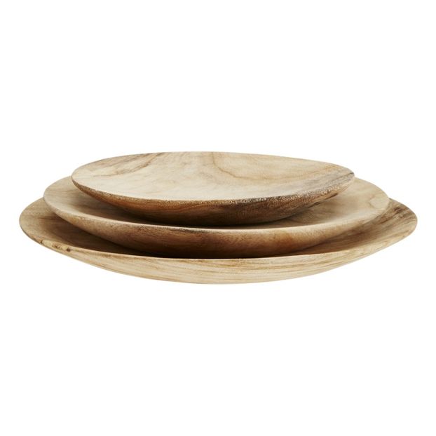 Assiettes rondes en bois - Set de 3-product