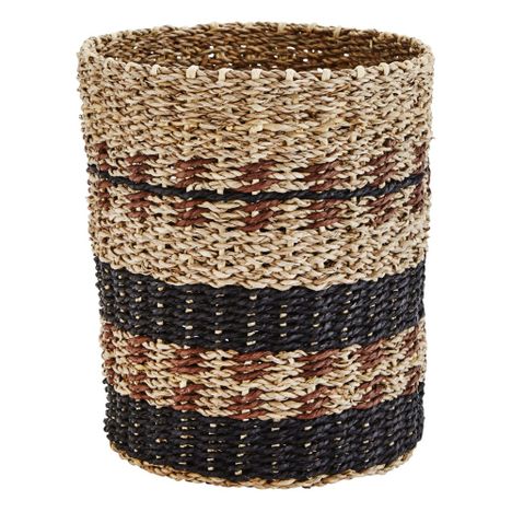 Panier en jonc de mer à rayures-product