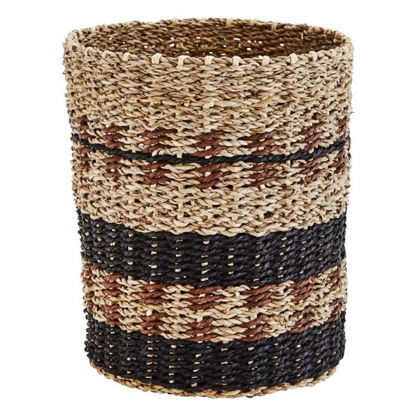 Panier en jonc de mer à rayures-product