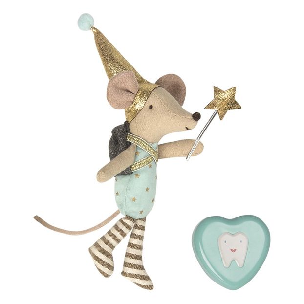 Doudou Le grand frère souris garçon et sa boîte à dent de lait en métal 12 cm-product
