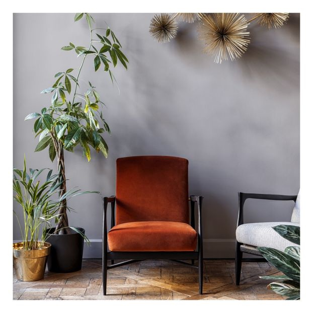 Fauteuil Floating, structure chêne teinté noir mat, tissu-product