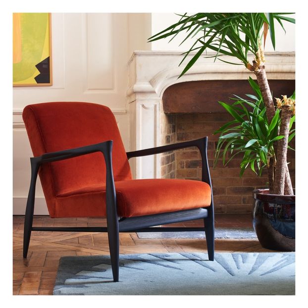 Fauteuil Floating, structure chêne teinté noir mat, tissu-product