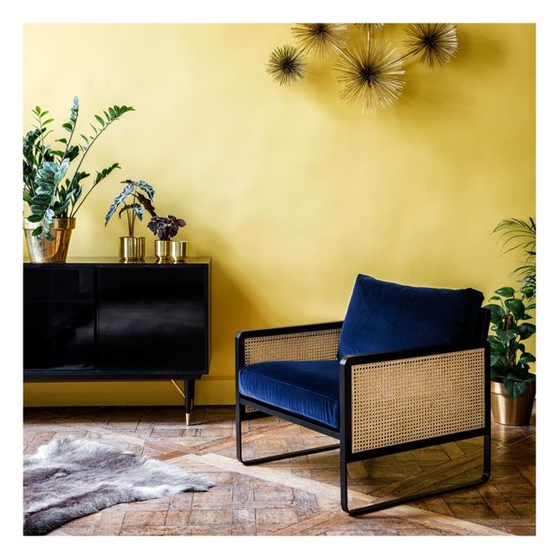 Geflochtener Sessel- Velours-product