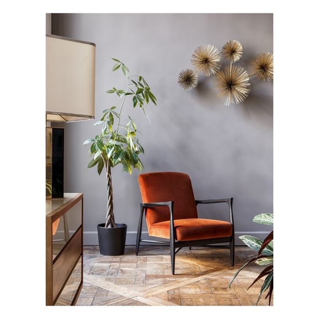 Fauteuil Floating, structure chêne teinté noir mat, tissu-product
