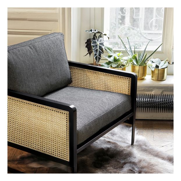 Geflochtener Sessel- Velours-product