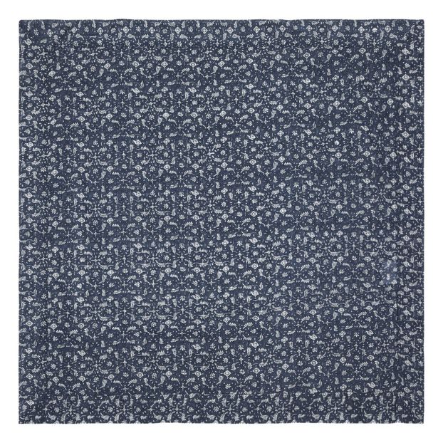 Taie d’oreiller carrée Marge fleurs bleues imprimés block print-product