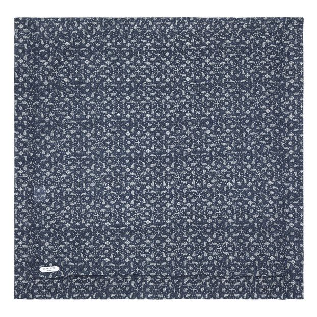 Taie d’oreiller carrée Marge fleurs bleues imprimés block print-product