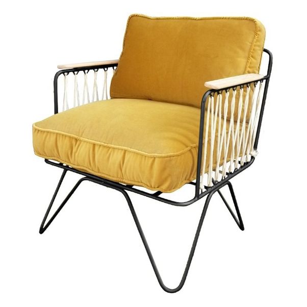 Fauteuil Croisette noir, velours-product