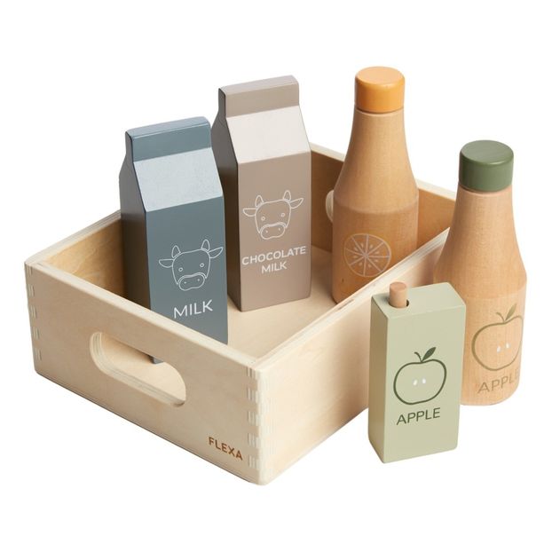 Caja con la compra de madera - Set de 6 productos-product