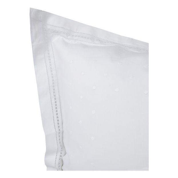 Taie d’oreiller rectangulaire Louise pois brodés main-product