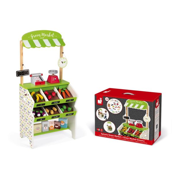 Wooden Market with 32 Accessories -product