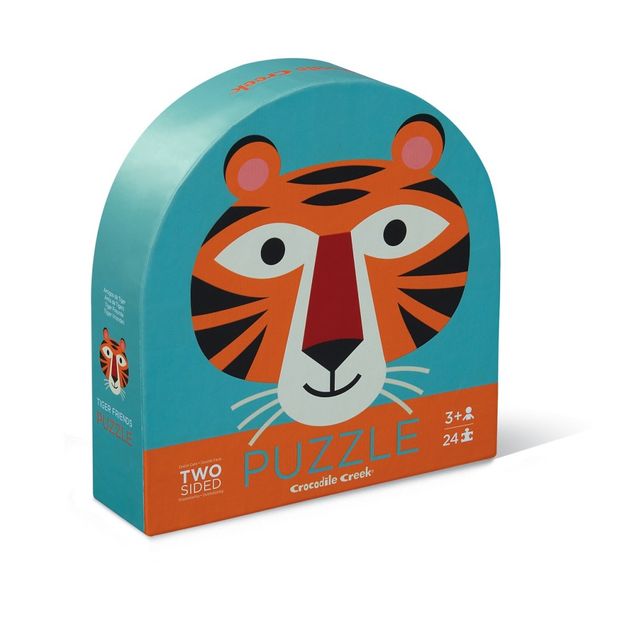 "Tiger and its Friends" Round Double-Face Puzzle - 24 Pieces -product