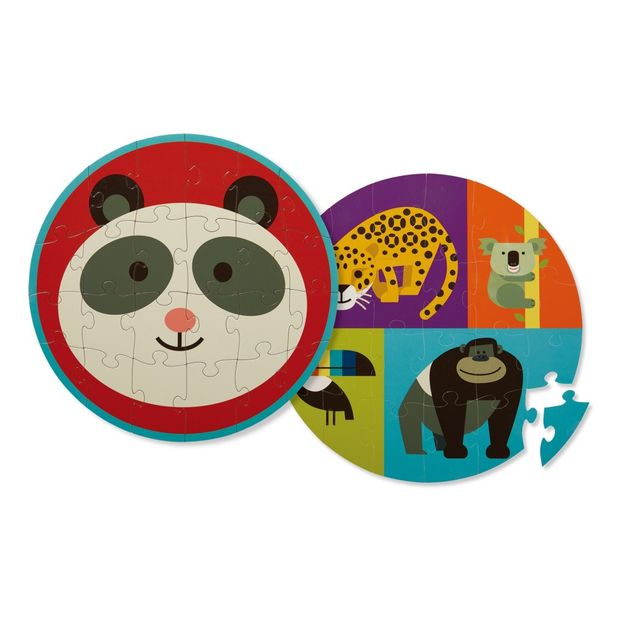 "Panda and its Friends" Round Double-Face Puzzle - 24 Pieces -product