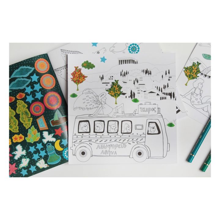 Livre de coloriage City Tour Athènes et stickers- Image produit n°3