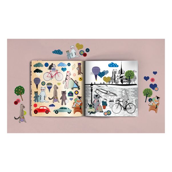 Paris City Tour Coloring Book and Stickers -product