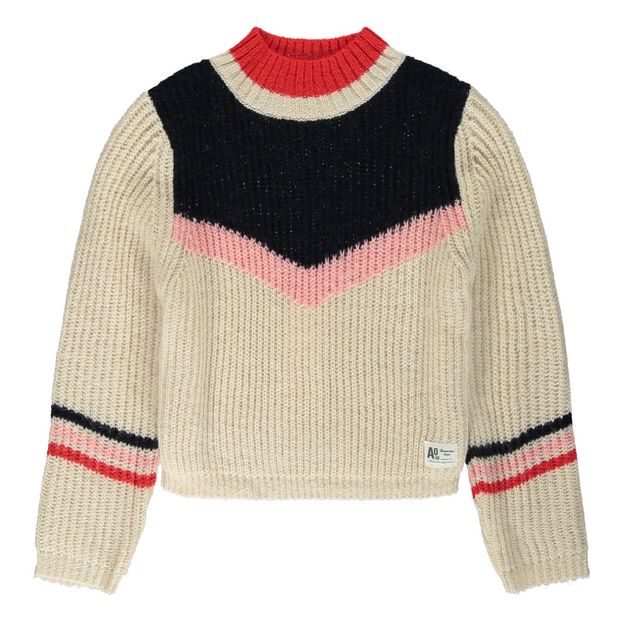 Pull Court Mohair Côtelé Géométrique-product