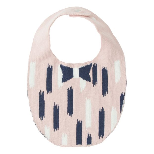 Bavoir tricoté en coton motif nœud papillon -product