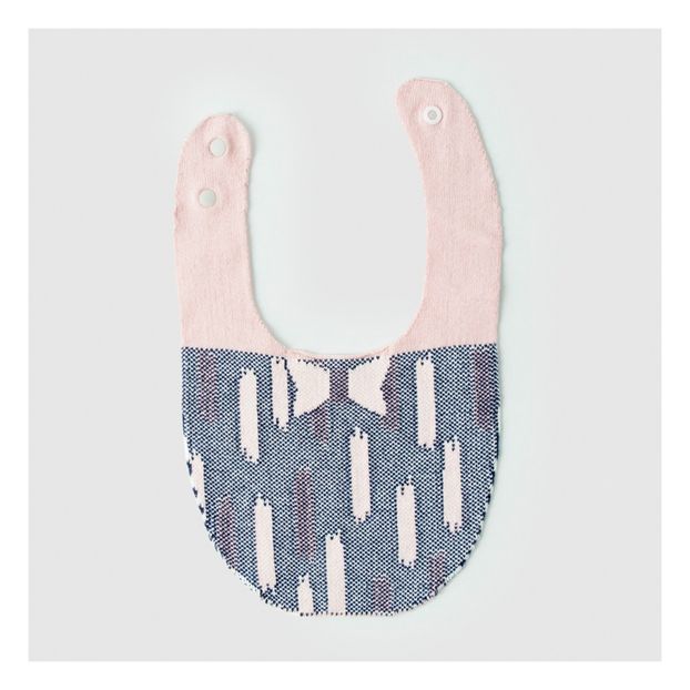 Bavoir tricoté en coton motif nœud papillon -product