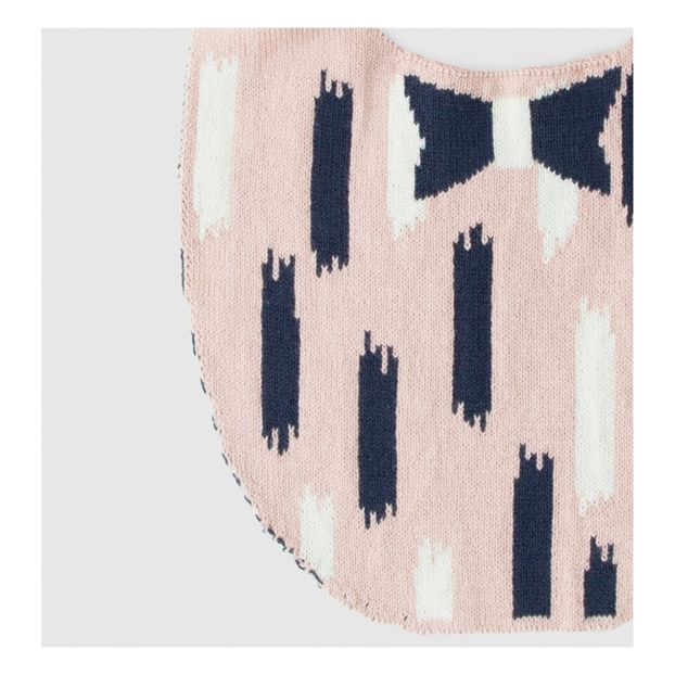 Bavoir tricoté en coton motif nœud papillon -product