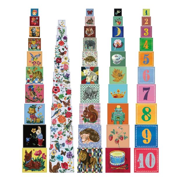 Cubes gigognes en carton par Nathalie Lété - Set de 10-product