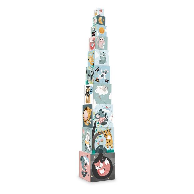 Cubos de cartón animales de Michelle Carlslund - Juego de 10-product