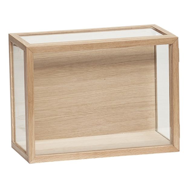 Vitrine plate en chêne et verre-product